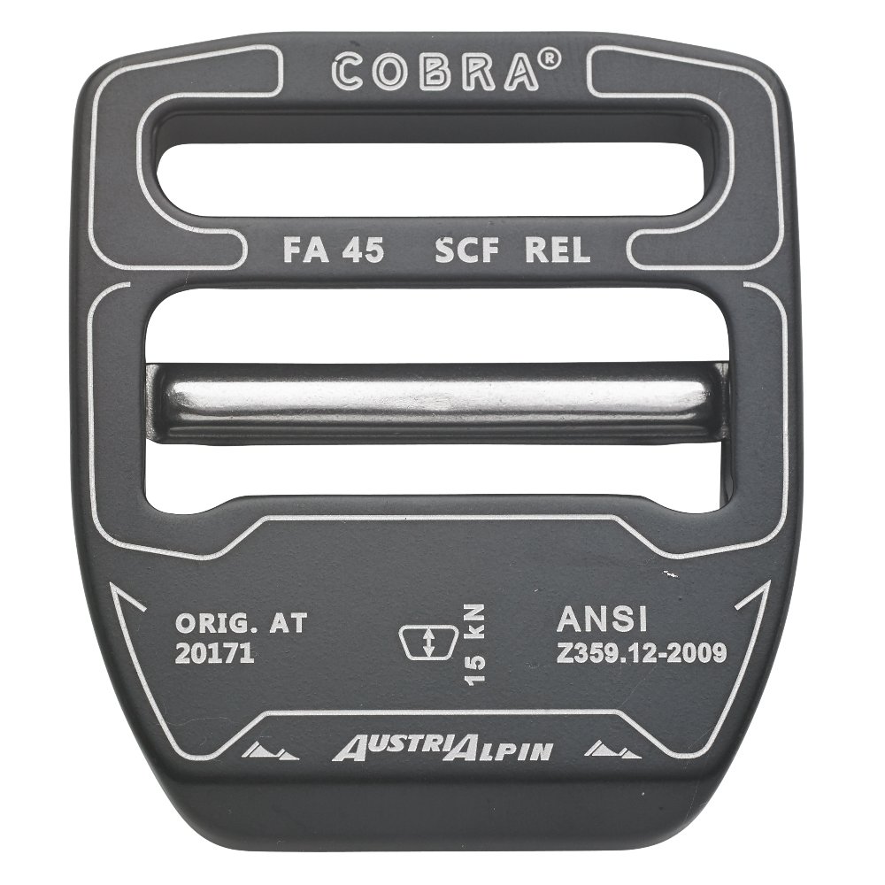 AustriAlpin 38mm 1.5" Matt Black Cobra Buckle Clips FY38MVF-B Male Adjustable 